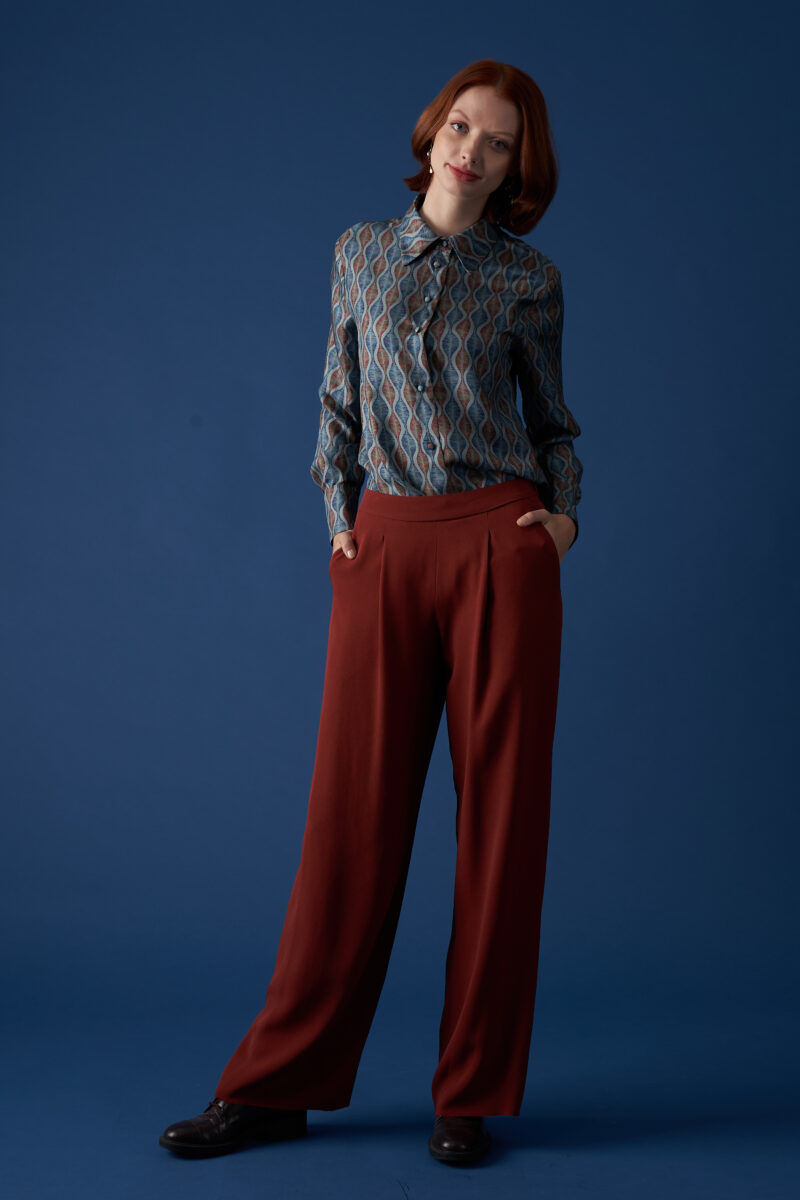 Silvie wide-leg pants in Sienna Red