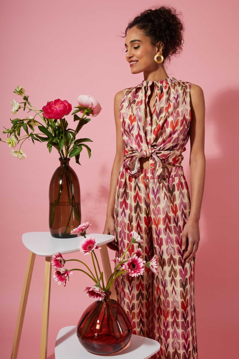 Juliette Blouse in Coral Rose Frecce