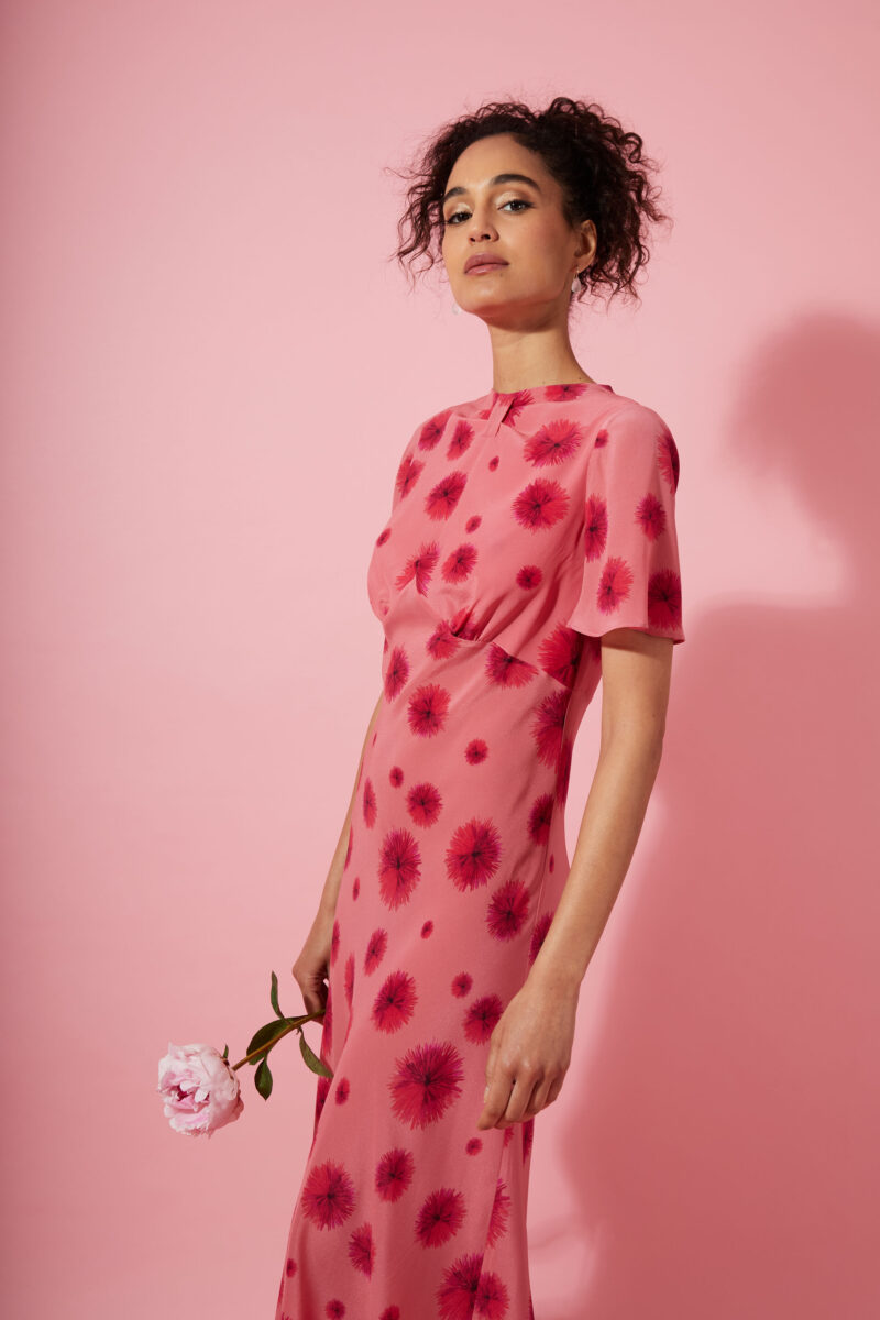 Lilly Maxi Dress in Raspberry Riccio