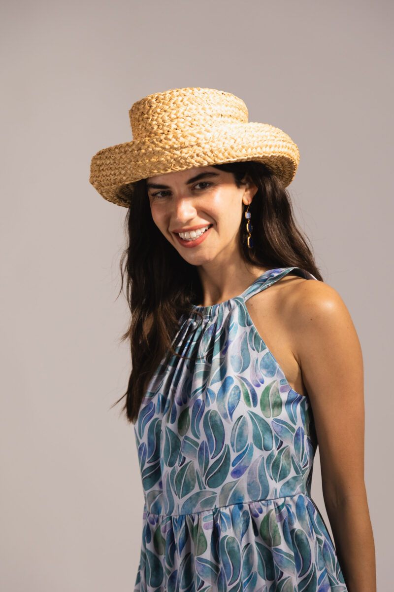 Orfea Maxi Dress in Cornflower Foglia