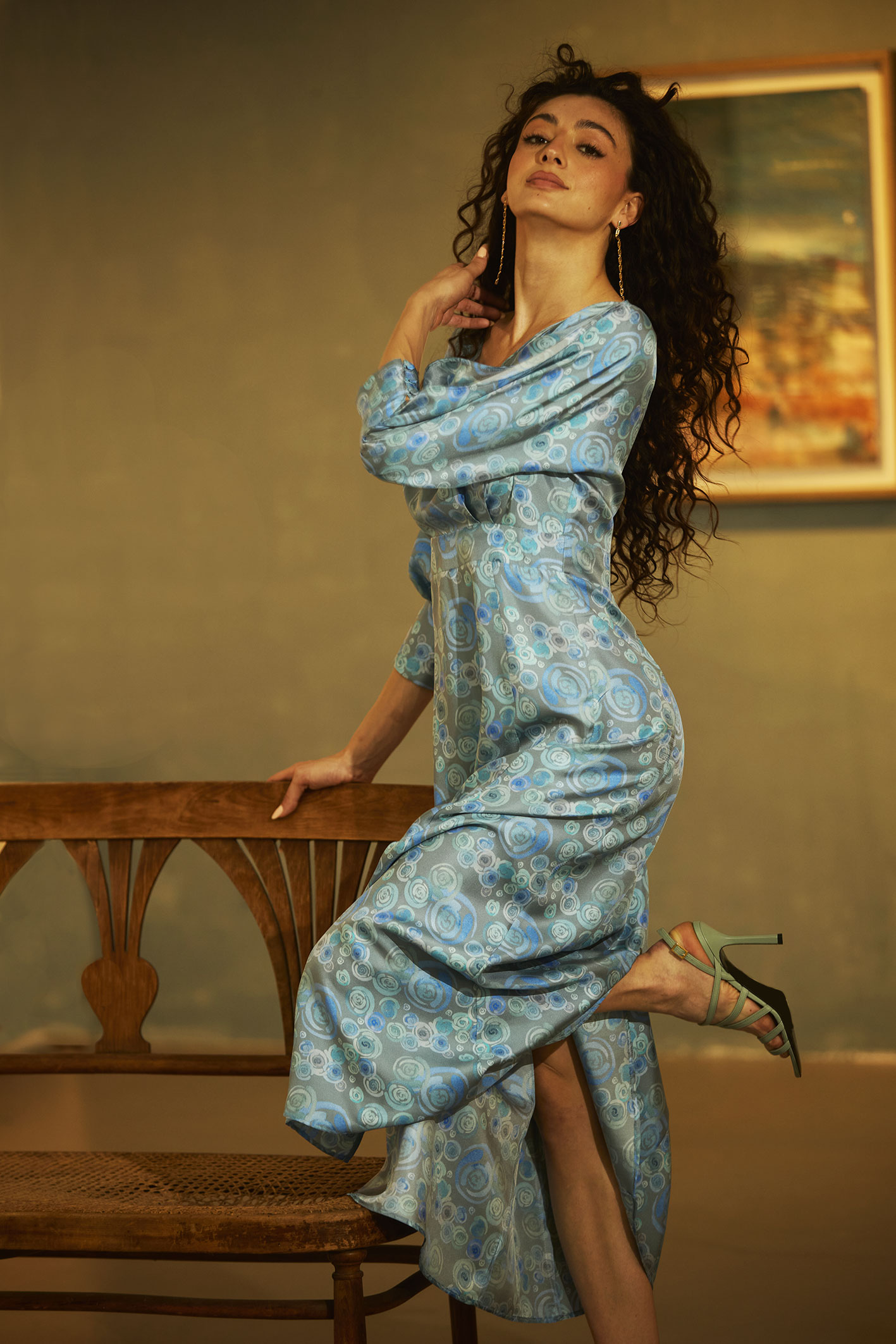 Agatha abito midi in Cornflower Roses
